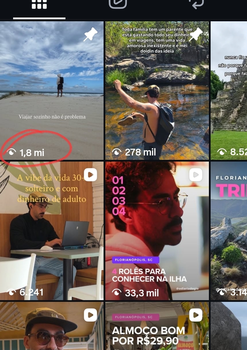 Alcance de um conteúdo no Instagram