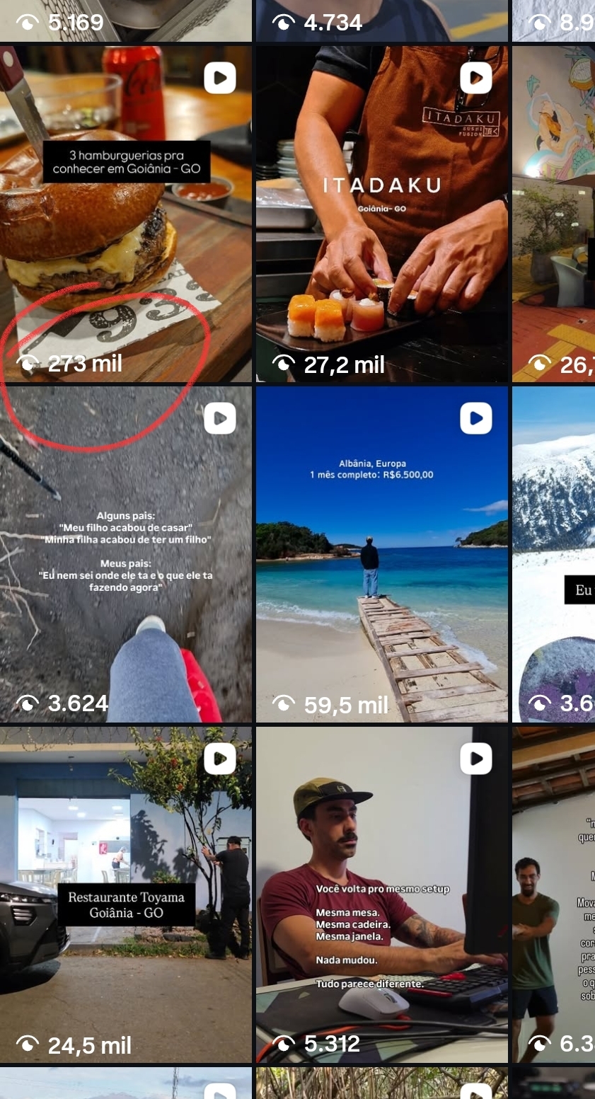Alcance de um conteúdo no Instagram